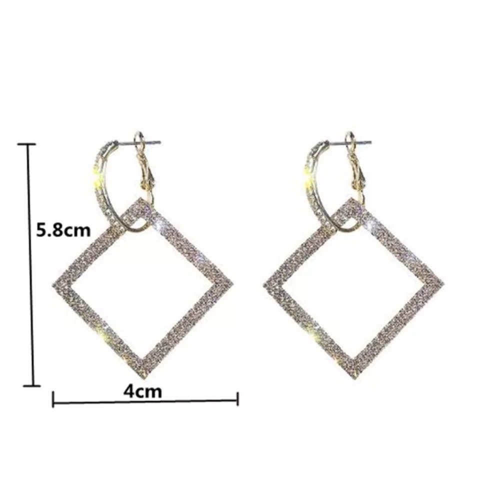 New diamond rhinestone earrings - Picture 2 of 2